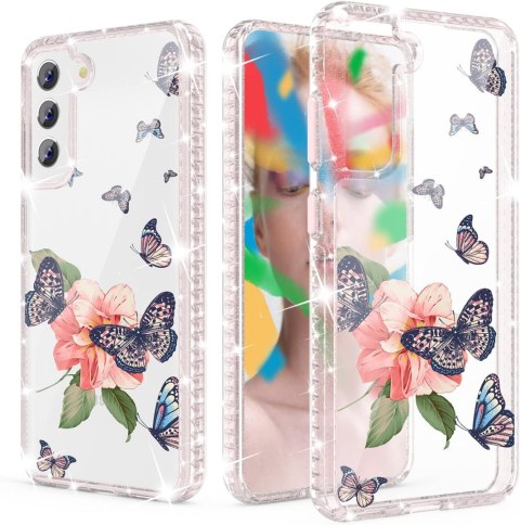 ETUI SILIKONOWE SAMSUNG GALAXY S22+ RÓŻOWA BROKATOWA RAMKA KWIAT MOTYLE ETUI SILIKONOWE SAMSUNG GALAXY S22+ RÓŻOWA BROKATOWA RAMKA KWIAT MOTYLE