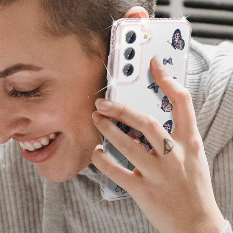 ETUI SILIKONOWE SAMSUNG GALAXY S22+ RÓŻOWA BROKATOWA RAMKA KWIAT MOTYLE ETUI SILIKONOWE SAMSUNG GALAXY S22+ RÓŻOWA BROKATOWA RAMKA KWIAT MOTYLE