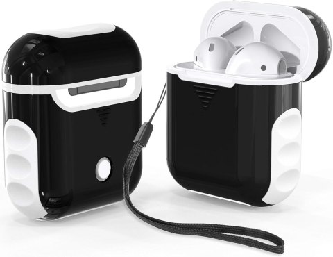 ETUI TWARDE SILIKON AIRPODS 1/2 BIAŁE CZARNE ETUI TWARDE SILIKON AIRPODS 1/2 BIAŁE CZARNE