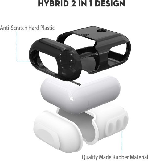 ETUI TWARDE SILIKON AIRPODS 1/2 BIAŁE CZARNE ETUI TWARDE SILIKON AIRPODS 1/2 BIAŁE CZARNE