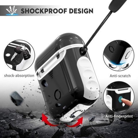 ETUI TWARDE SILIKON AIRPODS 1/2 BIAŁE CZARNE ETUI TWARDE SILIKON AIRPODS 1/2 BIAŁE CZARNE