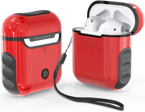ETUI TWARDE SILIKON AIRPODS 1/2 CZERWONE CZARNE ETUI TWARDE SILIKON AIRPODS 1/2 CZERWONE CZARNE