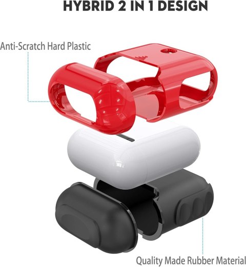 ETUI TWARDE SILIKON AIRPODS 1/2 CZERWONE CZARNE ETUI TWARDE SILIKON AIRPODS 1/2 CZERWONE CZARNE
