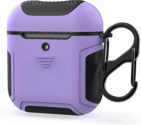 ETUI TWARDE SILIKON AIRPODS 1/2 FIOLETOWE CZARNE ETUI TWARDE SILIKON AIRPODS 1/2 FIOLETOWE CZARNE