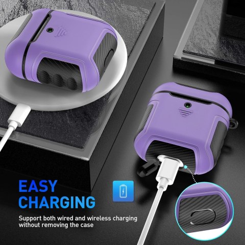 ETUI TWARDE SILIKON AIRPODS 1/2 FIOLETOWE CZARNE ETUI TWARDE SILIKON AIRPODS 1/2 FIOLETOWE CZARNE