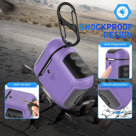 ETUI TWARDE SILIKON AIRPODS 1/2 FIOLETOWE CZARNE ETUI TWARDE SILIKON AIRPODS 1/2 FIOLETOWE CZARNE
