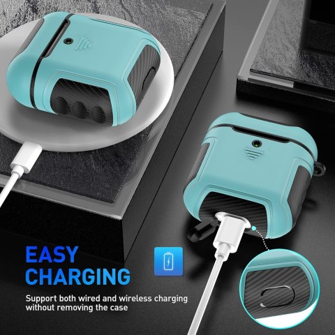 ETUI TWARDE SILIKON AIRPODS 1/2 MIĘTOWE CZARNE ETUI TWARDE SILIKON AIRPODS 1/2 MIĘTOWE CZARNE