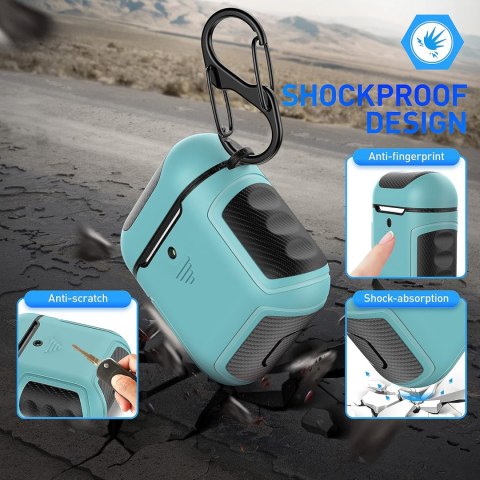 ETUI TWARDE SILIKON AIRPODS 1/2 MIĘTOWE CZARNE ETUI TWARDE SILIKON AIRPODS 1/2 MIĘTOWE CZARNE
