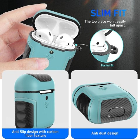 ETUI TWARDE SILIKON AIRPODS 1/2 MIĘTOWE CZARNE ETUI TWARDE SILIKON AIRPODS 1/2 MIĘTOWE CZARNE