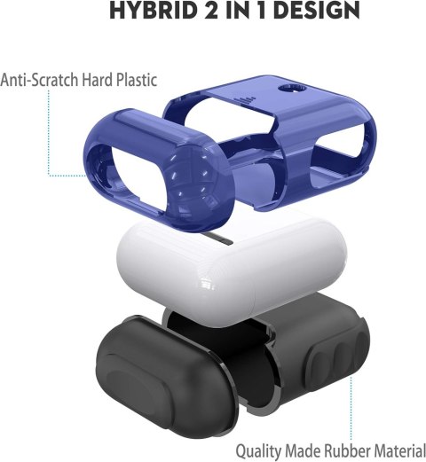 ETUI TWARDE SILIKON AIRPODS 1/2 NIEBIESKIE CZARNE ETUI TWARDE SILIKON AIRPODS 1/2 NIEBIESKIE CZARNE