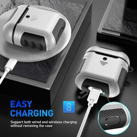 ETUI TWARDE SILIKON AIRPODS 1/2 SREBRNE CZARNE ETUI TWARDE SILIKON AIRPODS 1/2 SREBRNE CZARNE