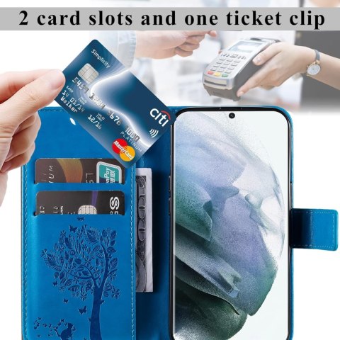 ETUI Z KLAPKĄ NIEBIESKIE SAMSUNG GALAXY S22 ULTRA+ZAWIESZKA NA RĘKĘ SM-S908