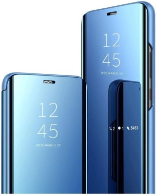 ETUI Z KLAPKĄ PRZESZKLONE APPLE IPHONE 13 6.1" NIEBIESKIE MAGNETYCZNE