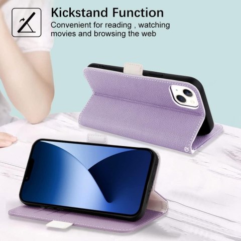 FIOLETOWE ETUI CASE ZAMYKANY IPHONE 14 Z KLAPKĄ FIOLETOWE ETUI CASE ZAMYKANY IPHONE 14 Z KLAPKĄ