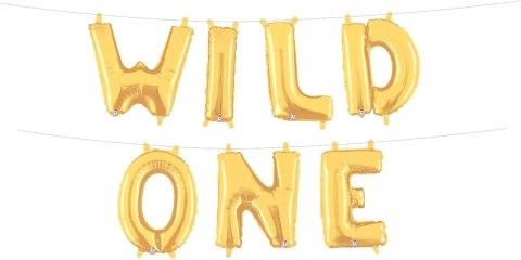 ZESTAW BALONÓW NAPIS WILD ONE ZŁOTE URODZINY ZESTAW BALONÓW NAPIS WILD ONE ZŁOTE URODZINY