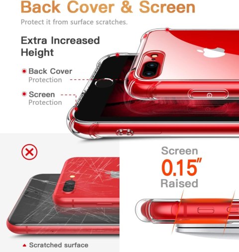 ETUI BEZBARWNE OCHRONNE APPLE IPHONE 7 Plus 8 Plus 5.5" WZMOCNIONE ROGI ETUI BEZBARWNE OCHRONNE APPLE IPHONE 7 Plus 8 Plus 5.5" WZMOCNIONE ROGI