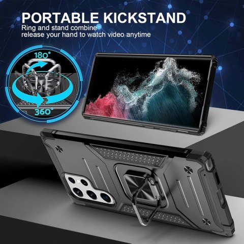 ETUI CZARNE PANCERNE SAMSUNG GALAXY S22 ULTRA WYTRZYMAŁE Z PODSTAWKĄ ETUI CZARNE PANCERNE SAMSUNG GALAXY S22 ULTRA WYTRZYMAŁE Z PODSTAWKĄ
