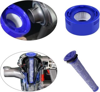2x FILTR DO ODKURZACZA DYSON V6 V7 V8 WSTĘPNY +KOŃCOWY ZMYWALNY +SZCZOTKA