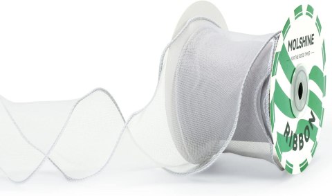 WSTĄŻKA SZYFONOWA ORGANZA GIRLANDA SZARA 6cm/10m WSTĄŻKA SZYFONOWA ORGANZA GIRLANDA SZARA 6cm/10m
