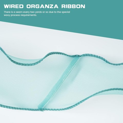 WSTĄŻKA SZYFONOWA ORGANZA GIRLANDA ZIELONA 6cm/10m WSTĄŻKA SZYFONOWA ORGANZA GIRLANDA ZIELONA 6cm/10m