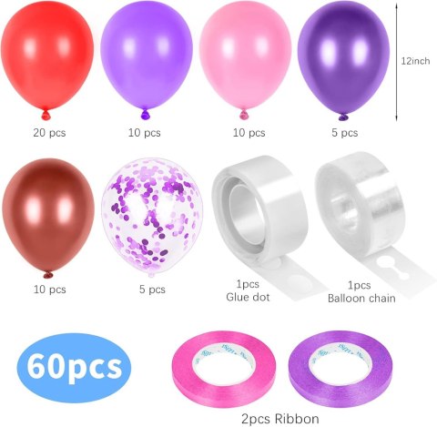 DEKORACJE BALONY NA PRZYJĘCIE 6 KOLORY 60 SZTUK DEKORACJE BALONY NA PRZYJĘCIE 6 KOLORY 60 SZTUK