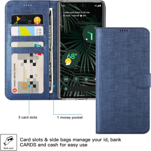 ETUI GOOGLE PIXEL 6 PRO ZAMYKANE Z KLAPKĄ NIEBIESKIE WYTRZYMAŁE ETUI GOOGLE PIXEL 6 PRO ZAMYKANE Z KLAPKĄ NIEBIESKIE WYTRZYMAŁE