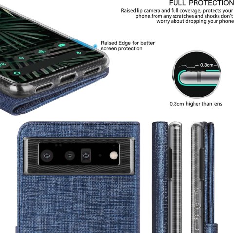 ETUI GOOGLE PIXEL 6 PRO ZAMYKANE Z KLAPKĄ NIEBIESKIE WYTRZYMAŁE ETUI GOOGLE PIXEL 6 PRO ZAMYKANE Z KLAPKĄ NIEBIESKIE WYTRZYMAŁE