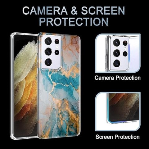 ETUI MARMURKOWE SAMSUNG GALAXY S21 5G ULTRA NIEBIESKIE ŻÓŁTE MOCNE SM-G998 ETUI MARMURKOWE SAMSUNG GALAXY S21 5G ULTRA NIEBIESKIE ŻÓŁTE MOCNE SM-G998
