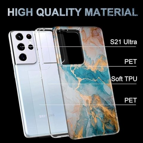 ETUI MARMURKOWE SAMSUNG GALAXY S21 5G ULTRA NIEBIESKIE ŻÓŁTE MOCNE SM-G998 ETUI MARMURKOWE SAMSUNG GALAXY S21 5G ULTRA NIEBIESKIE ŻÓŁTE MOCNE SM-G998