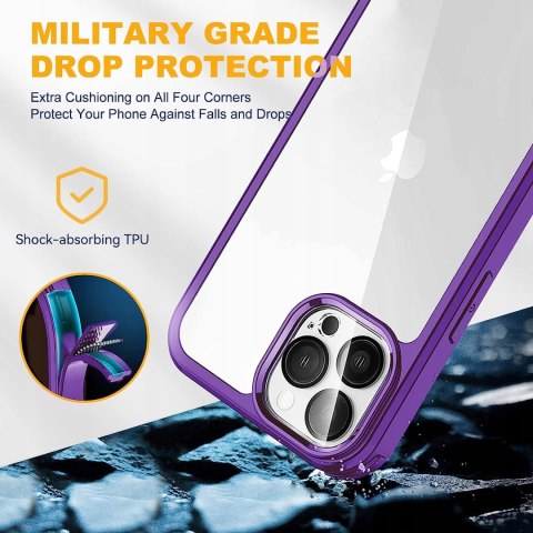 ETUI OCHRONNE APPLE IHPONE 14 PRO MAX PLASTIKOWE FIOLETOWE BUMPER ETUI OCHRONNE APPLE IHPONE 14 PRO MAX PLASTIKOWE FIOLETOWE BUMPER