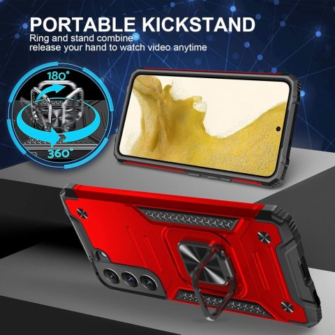 ETUI PANCERNE SAMSUNG GALAXY S22 + CASE CZERWONY WZMOCNIONY WYTRZYMAŁY ETUI PANCERNE SAMSUNG GALAXY S22 + CASE CZERWONY WZMOCNIONY WYTRZYMAŁY