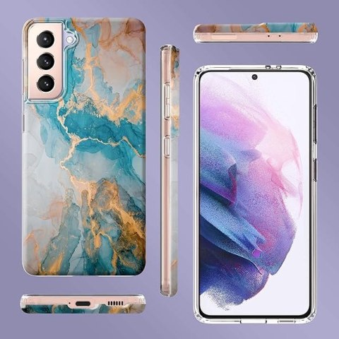 ETUI SILIKONOWE SAMSUNG GALAXY S21+ 5G NIEBIESKI ZŁOTY MARMUREK GLAMOUR ETUI SILIKONOWE SAMSUNG GALAXY S21+ 5G NIEBIESKI ZŁOTY MARMUREK GLAMOUR