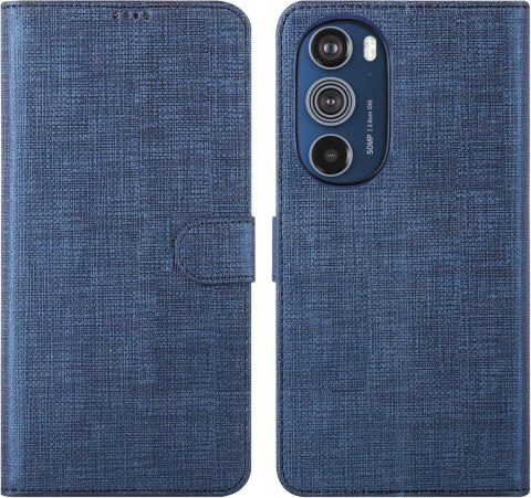 ETUI Z KLAPKĄ MOTOROLA EDGE 30 PRO CASE SZARY MATERIAŁOWY TKANINA