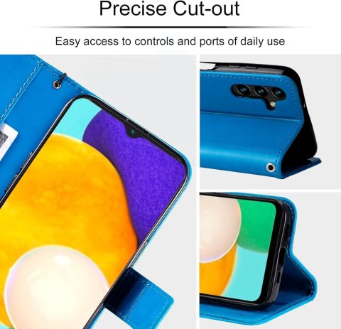 ETUI Z KLAPKĄ NIEBIESKIE SAMSUNG GALAXY A13 5G +2x SZKŁO HARTOWANE SM-A136U