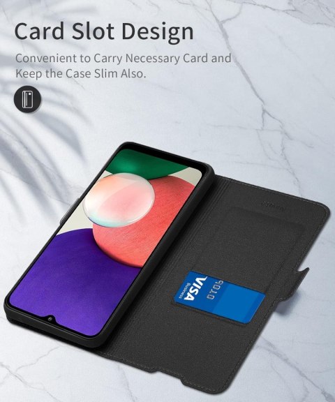 ETUI Z KLAPKĄ SAMSUNG GALAXY A22 5G 6.60" CASE CZARNY Z EKOSKÓRY ELEGANCKI ETUI Z KLAPKĄ SAMSUNG GALAXY A22 5G 6.60" CASE CZARNY Z EKOSKÓRY ELEGANCKI