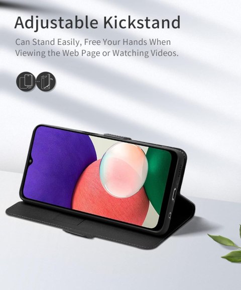 ETUI Z KLAPKĄ SAMSUNG GALAXY A22 5G 6.60" CASE CZARNY Z EKOSKÓRY ELEGANCKI ETUI Z KLAPKĄ SAMSUNG GALAXY A22 5G 6.60" CASE CZARNY Z EKOSKÓRY ELEGANCKI