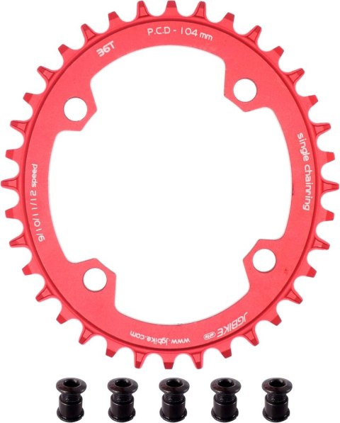 ZĘBATKA PRZEDNIA ROWEROWA CZERWONA 104mm 38T MTB ZĘBATKA PRZEDNIA ROWEROWA CZERWONA 104mm 38T MTB