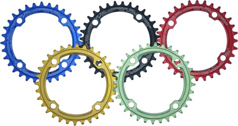 ZĘBATKA PRZEDNIA ROWEROWA CZERWONA 104mm 38T MTB ZĘBATKA PRZEDNIA ROWEROWA CZERWONA 104mm 38T MTB