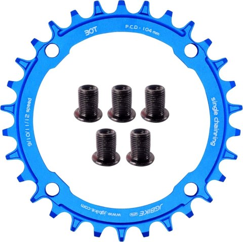 ZĘBATKA PRZEDNIA ROWEROWA NIEBIESKA 104mm 34T JGbike ZĘBATKA PRZEDNIA ROWEROWA NIEBIESKA 104mm 34T JGbike