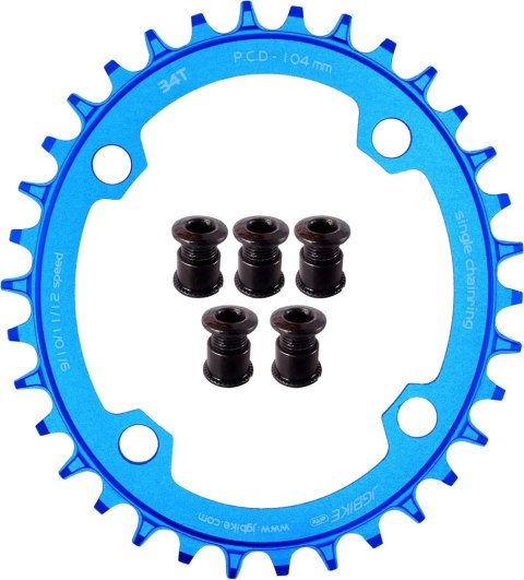 ZĘBATKA PRZEDNIA ROWEROWA NIEBIESKA 104mm 38T MTB ZĘBATKA PRZEDNIA ROWEROWA NIEBIESKA 104mm 38T MTB