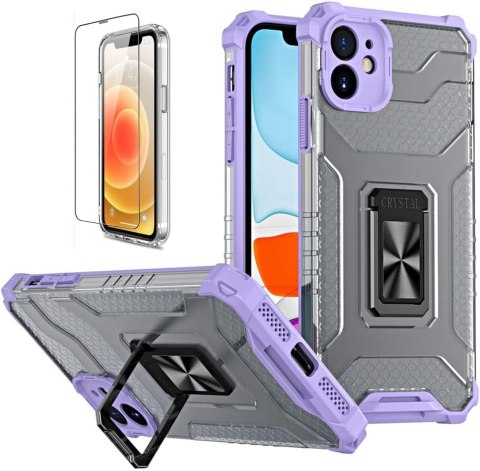 ZESTAW ETUI APPLE IPHONE 11 6.1' FIOLETOWE PANCERNE +1x SZKŁO HARTOWANE ZESTAW ETUI APPLE IPHONE 11 6.1' FIOLETOWE PANCERNE +1x SZKŁO HARTOWANE