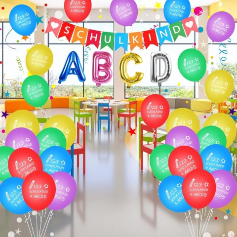 1 DZIEŃ SZKOŁY DEKORACJA ABCD NIEMIECKIE NAPISY 1 DZIEŃ SZKOŁY DEKORACJA ABCD NIEMIECKIE NAPISY