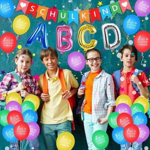 1 DZIEŃ SZKOŁY DEKORACJA ABCD NIEMIECKIE NAPISY 1 DZIEŃ SZKOŁY DEKORACJA ABCD NIEMIECKIE NAPISY