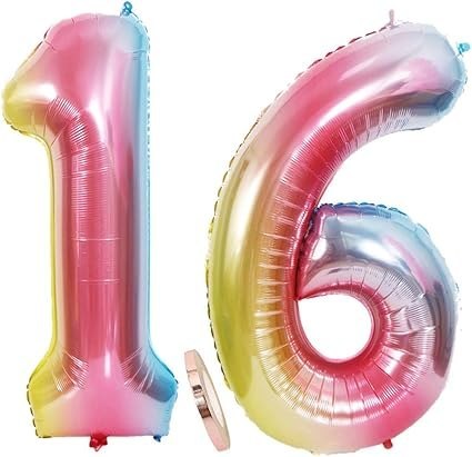 DEKORACJE BALON CYFRA 16 METALICZNY 101 CM DEKORACJE BALON CYFRA 16 METALICZNY 101 CM