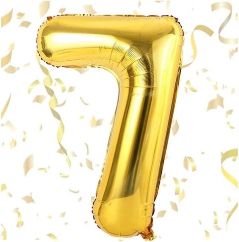 DEKORACJE BALON CYFRA 7 ZŁOTA 40 CM DEKORACJE BALON CYFRA 7 ZŁOTA 40 CM