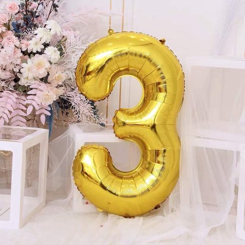 DEKORACJE BALON URODZINY CYFRA 31 GOLD BLACK 81 CM