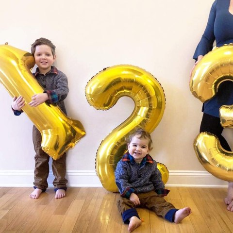 DEKORACJE BALON URODZINY CYFRA 31 GOLD BLACK 81 CM