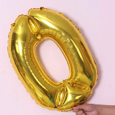 DEKORACJE URODZINY BALON CYFRA 90 ZŁOTY 81 CM