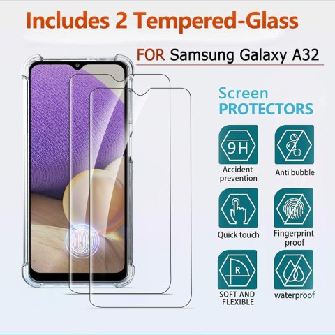 ETUI SILIKONOWE SAMSUNG GALAXY A32 5G/M32 5G 2x SZKŁO HARTOWANE ETUI SILIKONOWE SAMSUNG GALAXY A32 5G/M32 5G 2x SZKŁO HARTOWANE