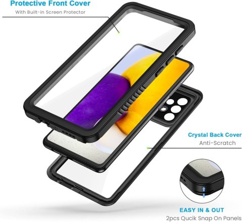 ETUI WODOODPORNE CZARNE SAMSUNG GALAXY A72 ETUI WODOODPORNE CZARNE SAMSUNG GALAXY A72